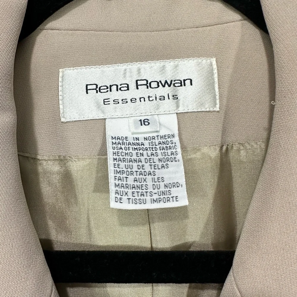 Rena Rowan Womens Taupe Colored Lined Button Closure Blazer Jacket - Picture 3 of 11